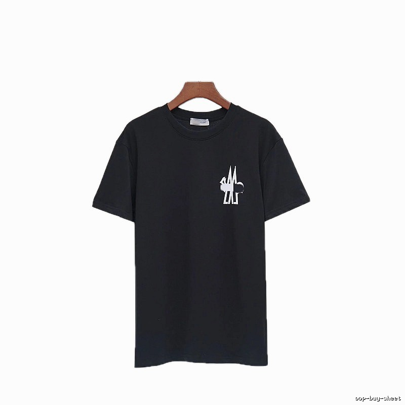 Moncler Print Collection Casual Style Black T-Shirt