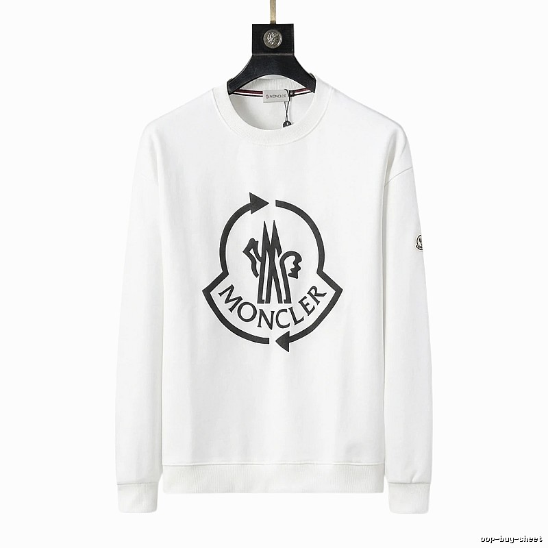 Moncler Round - neck Trendy and Cool White Sweatshirt