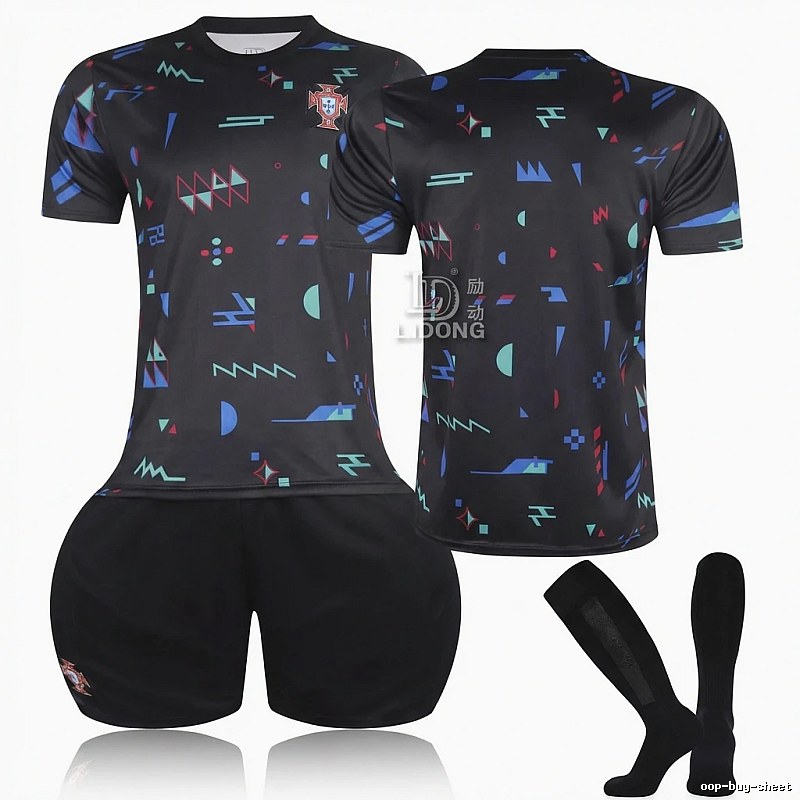 Motivate Portugal Series Trendy Black Short-Sleeve