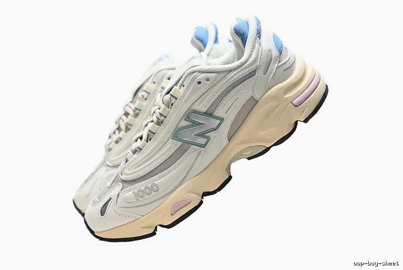 New Balance 1000 retro style gray and white shoes