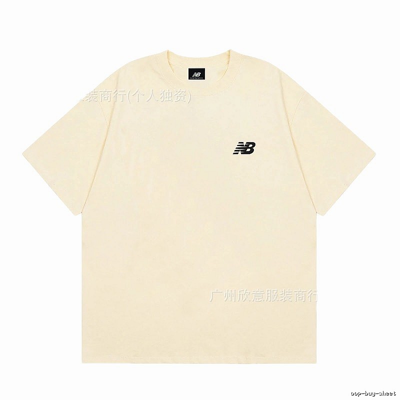 New Balance Casual Minimalist Beige Short-sleeve T-shirt