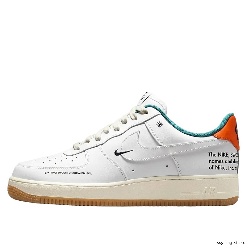 Nike Air Force 1 Simple White and Orange Shoes