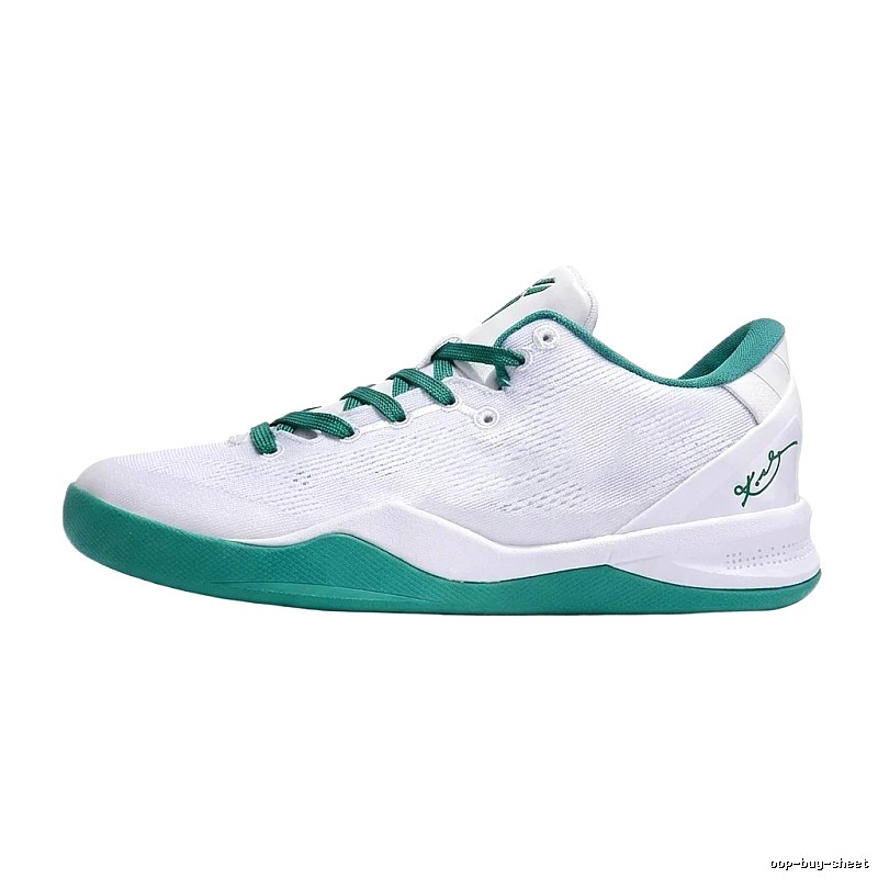 Nike basketball shoes, white and green stylish style.