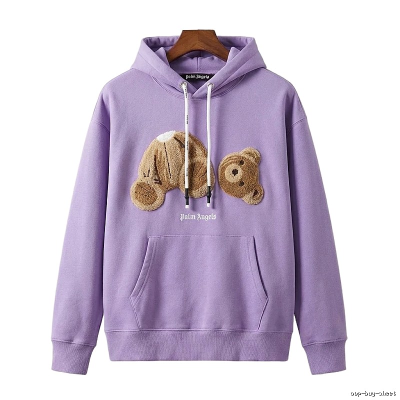 Palm Angels Bear Trend Brand Light Purple Sweatshirt