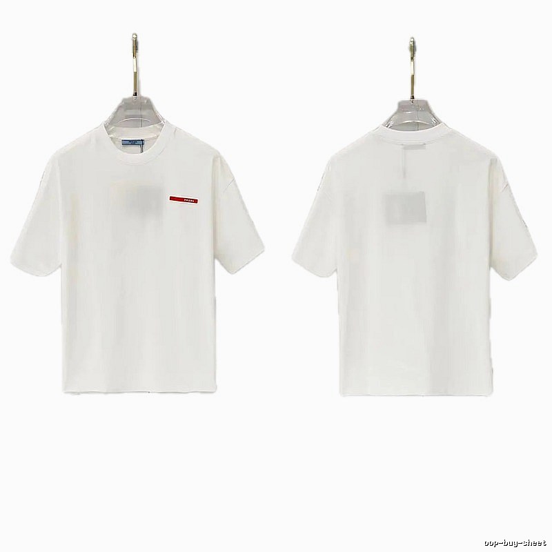Prada Red Label Minimalist Style White Short-sleeved T-shirt