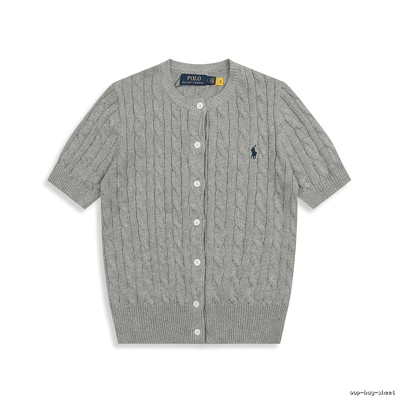Ralph Lauren knitted retro-style grey cardigan