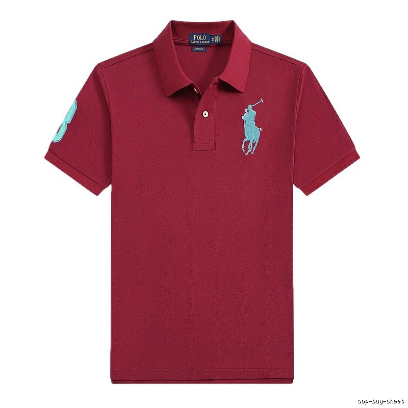 Ralph Lauren Polo with Horse Logo, Burgundy Short-sleeve