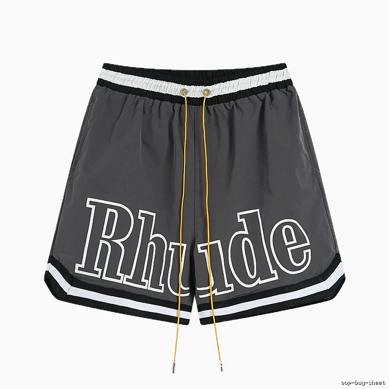 RHUDE letter - style grey shorts
