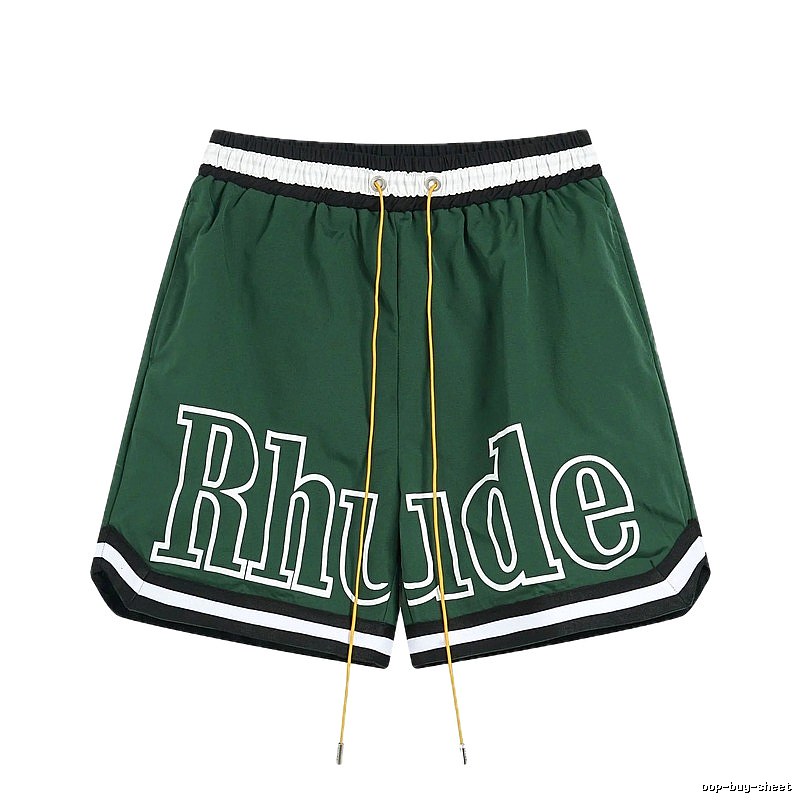 RHUDE sporty dark green shorts