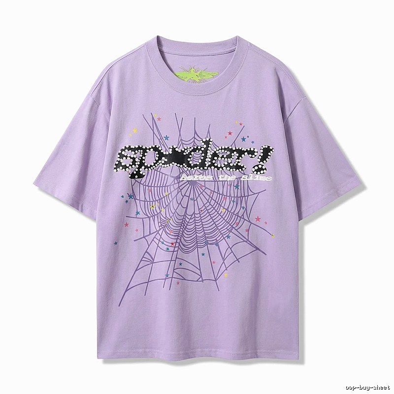 Sp5der Cobweb Style Light Purple T-shirt