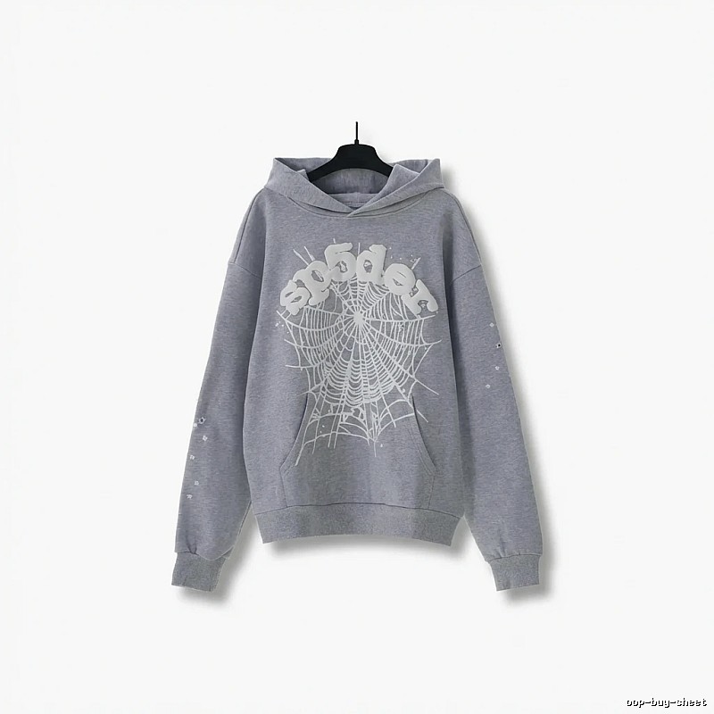 Sp5der Spider Web Print Grey Sweatshirt