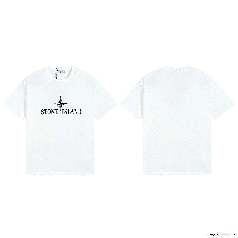 Stone Island Printed Street Style White T-Shirt