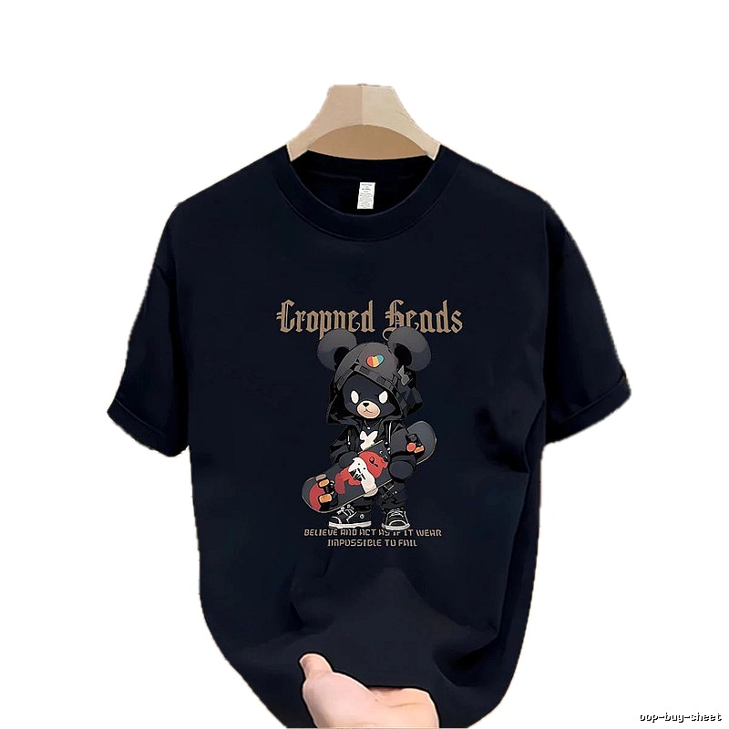 Streetwear Brand Bearbrick Skateboarding Street Style Navy Blue T-Shirt