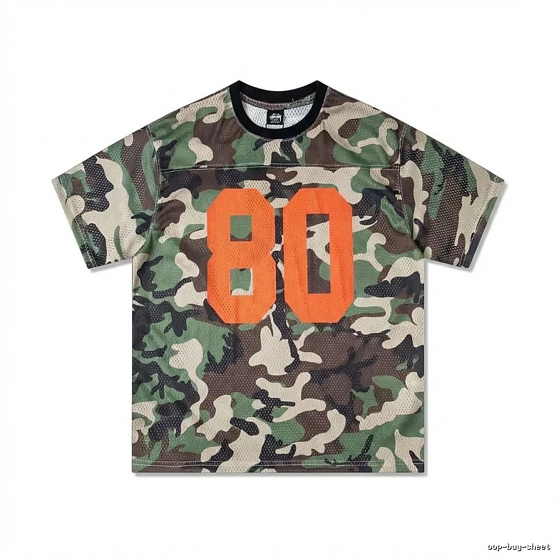 Stussy camouflage-style short-sleeve with the number 80