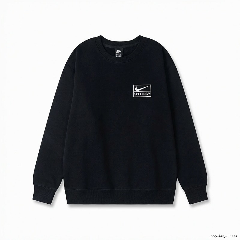 Stussy Co-branded Simple Black Sweatshirt