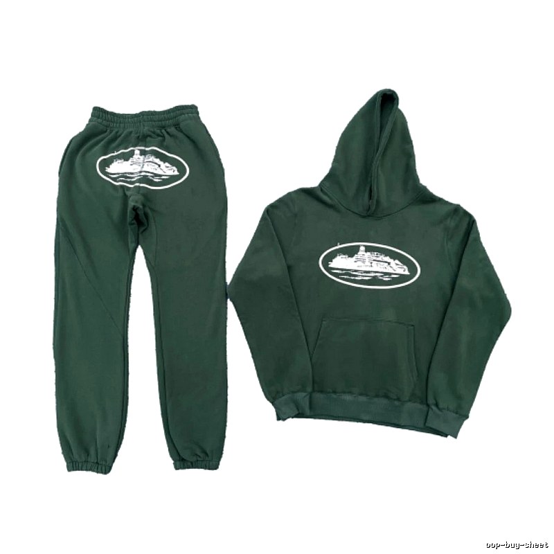 Stussy Matching Set Dark Green Tracksuit Set Travel Styling Logo