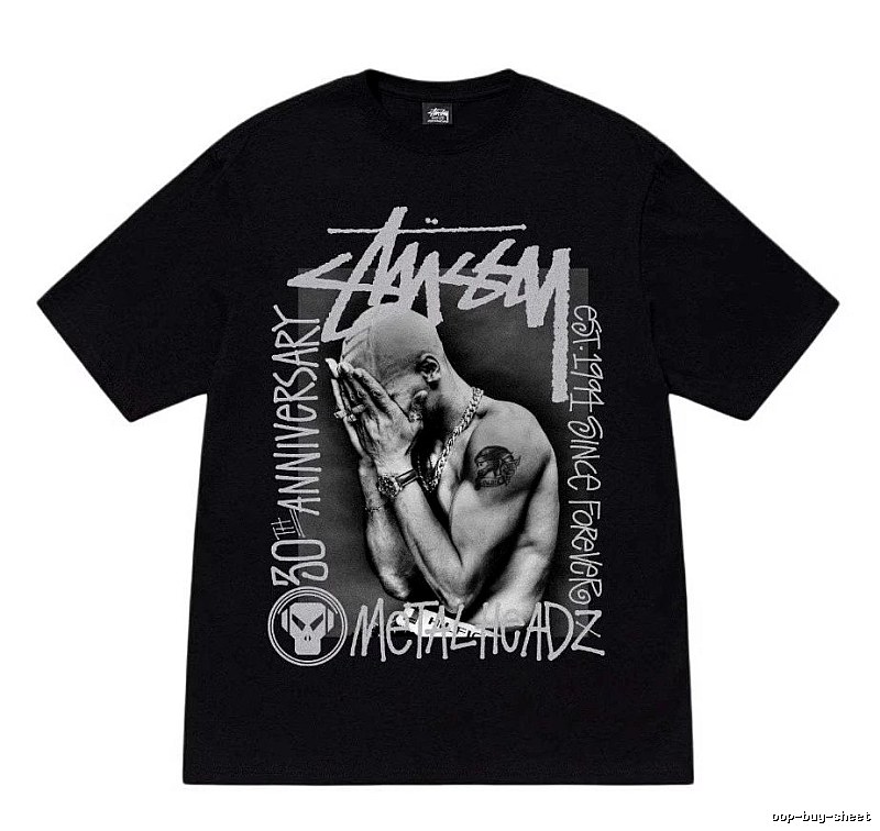 Stussy Statement Graphic T-shirt Black White Stussy for Easy Pairing