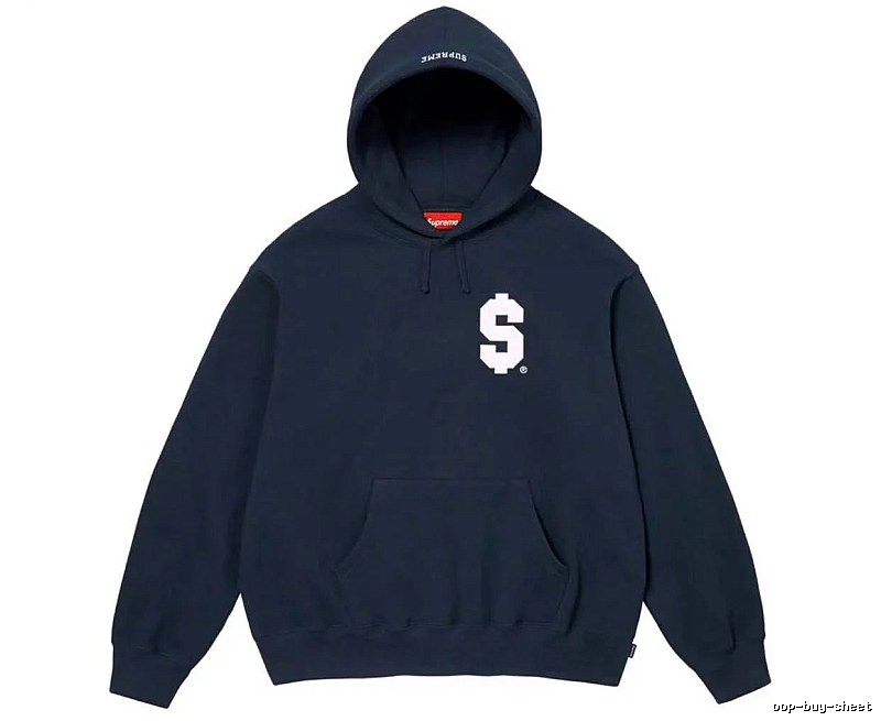 Supreme Daily Logo hoodie Gray Red Oversized with Visual Detail