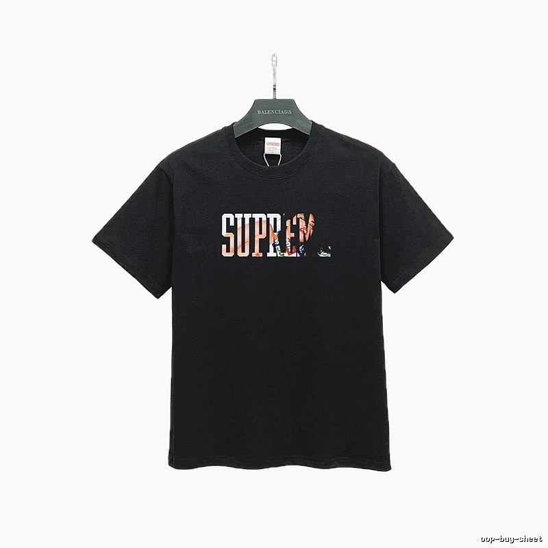 Supreme Portrait Print Street Style Black T-Shirt