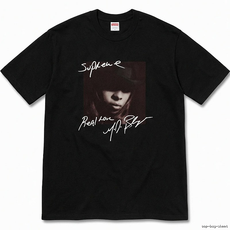 Supreme Real Love Style Black T-shirt