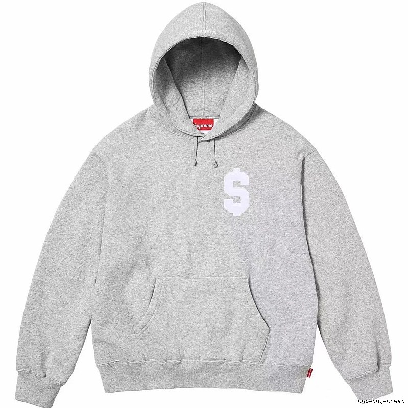 Supreme Travel Logo hoodie Gray Red Oversized with Soft Visual Tone