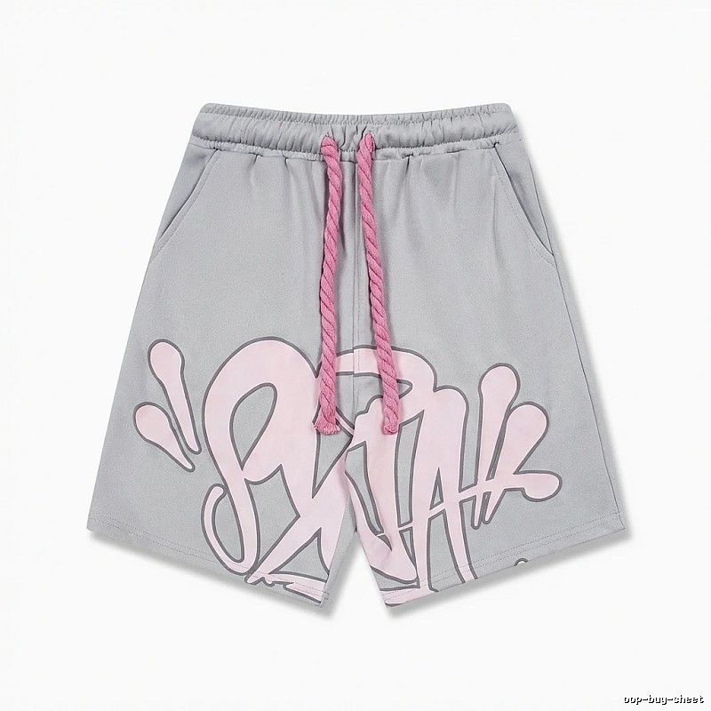 SynaWorld Graffiti-style Grey Shorts