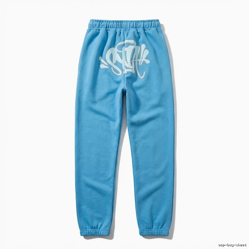 SynaWorld graffiti-style light blue sweatpants