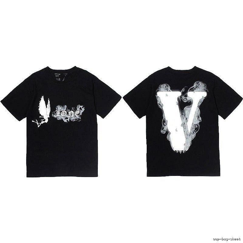 Vlone Premium Style Logo T-shirt Black Purple Vlone for Minimal Outfits